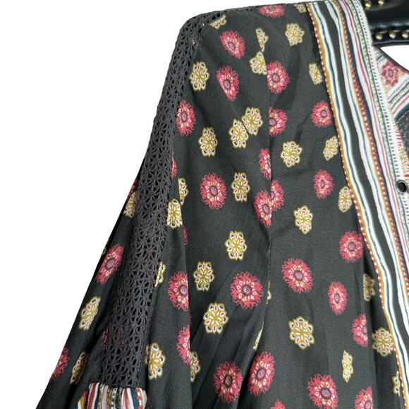 Free People Boho Rain Or Shine Pebbled Chiffon Printed Mini Dress XS - Picture 7 of 14